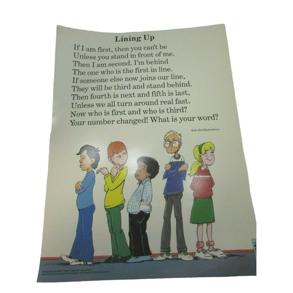 Vintage Lining Up Grade School Poster Babs Bell Hajdusiewicz Art & Design 30212 - Picture 1 of 4